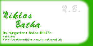 miklos batha business card