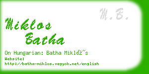 miklos batha business card